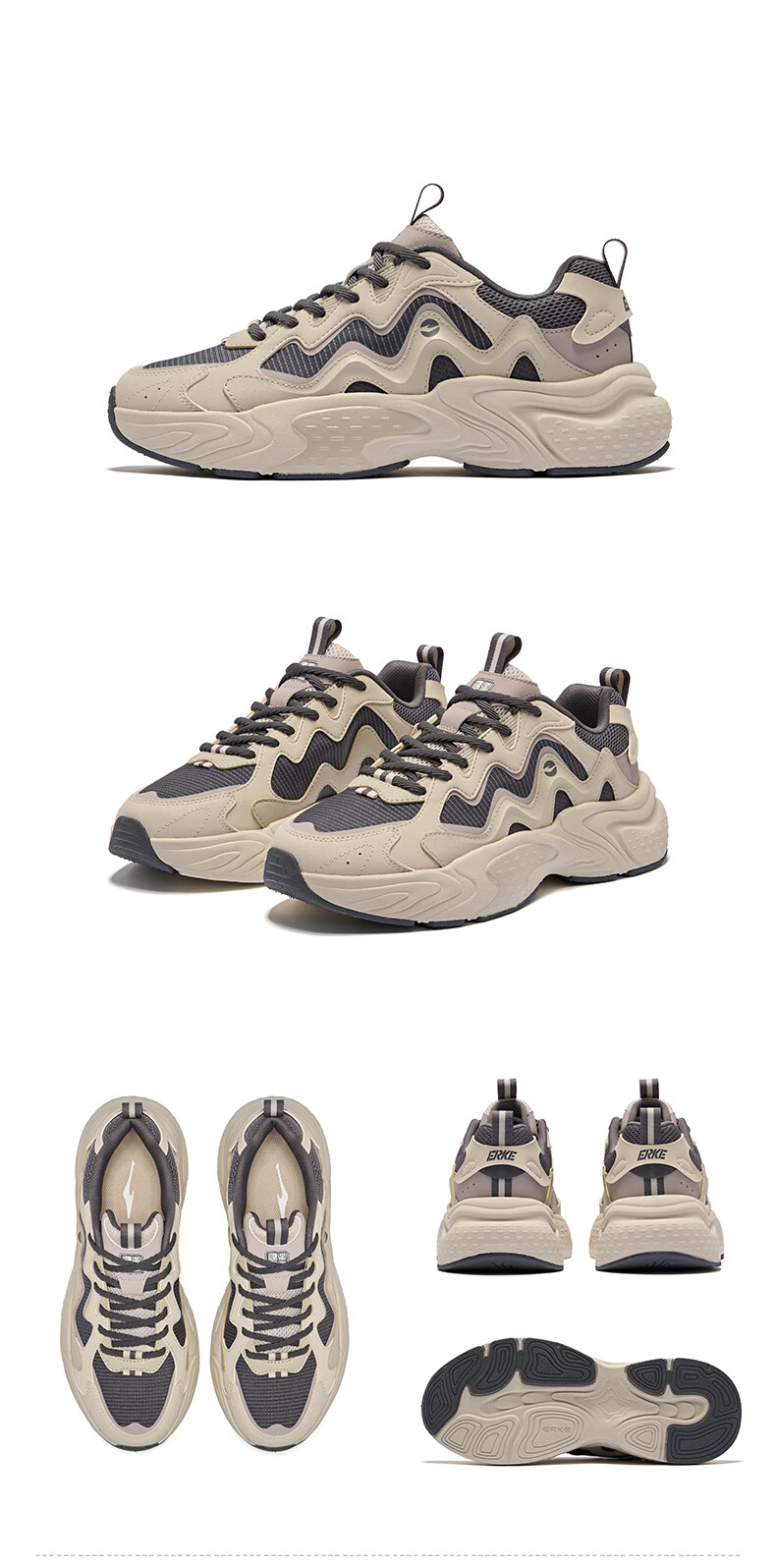 ERKE Men's Casual Shoes Sports Shoes Comfortable Versatile Soft Sole Lightweight Casual Shoes Men's Chaoyan Xilan 3 33