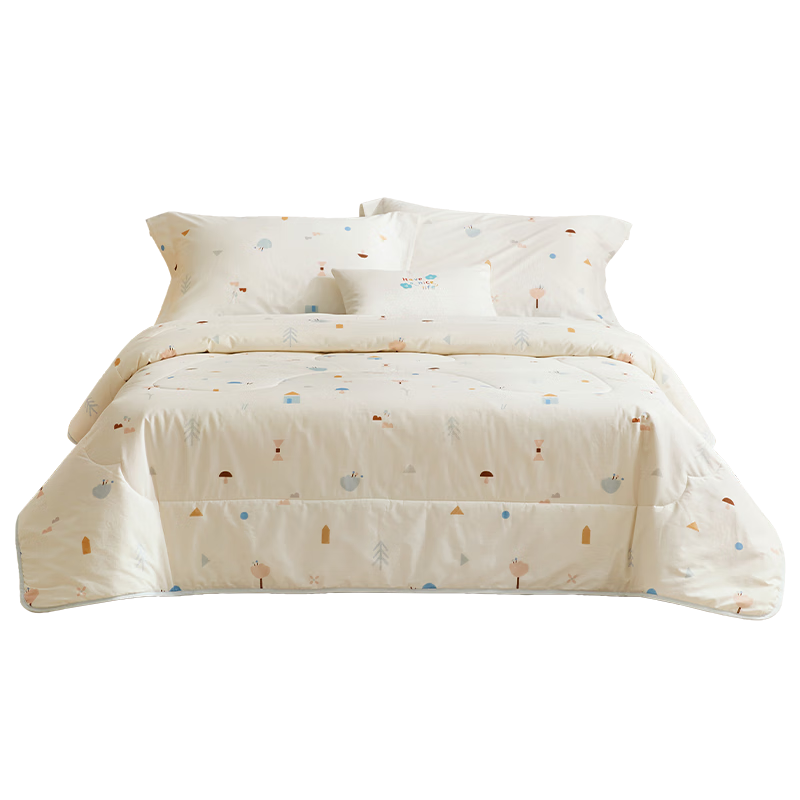 Luolaikids Quilt 50% Soybean Cotton Washable A-Class Antibacterial Pure Cotton Four-Season Warm Quilt