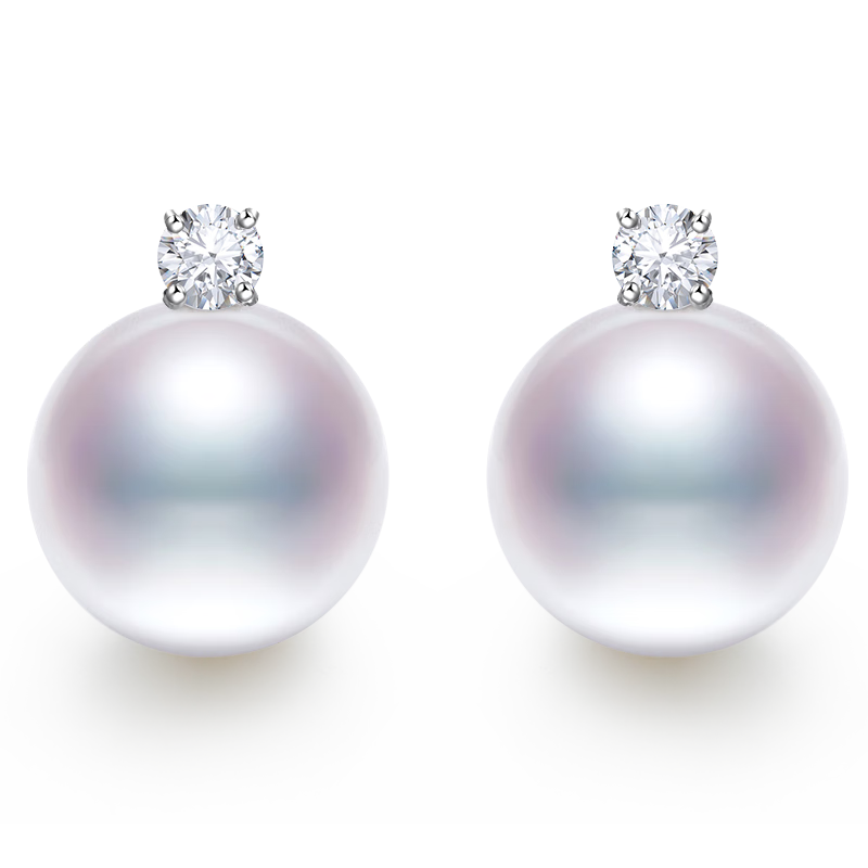 Haidi 10-11mm S925 Silver Classic Princess Style Freshwater Pearl Earrings, Stud Earrings for Women, Mother's Day Gift with Certificate