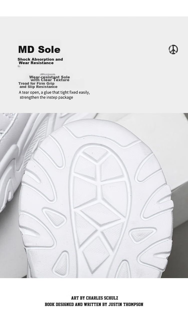 SNOOPY Children's Shoes, Kids' Sneakers for Boys And Girls, Student White Shoes, Autumn Shock-Absorbing Running Shoes, 0013A White, Size 39 4