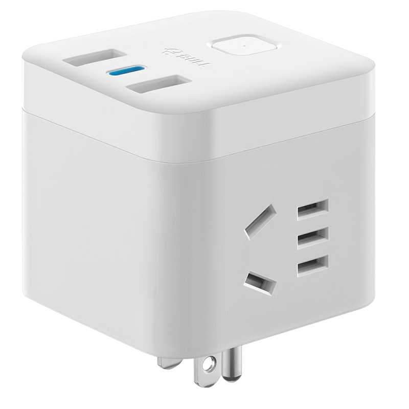 BULL 20W Fast Charging 3-Prong American Standard Travel Socket Adapter/USB Cube Converter/Compatible with Main Switches in USA, Canada, Philippines, Thailand, China, Taiwan And Other Countries