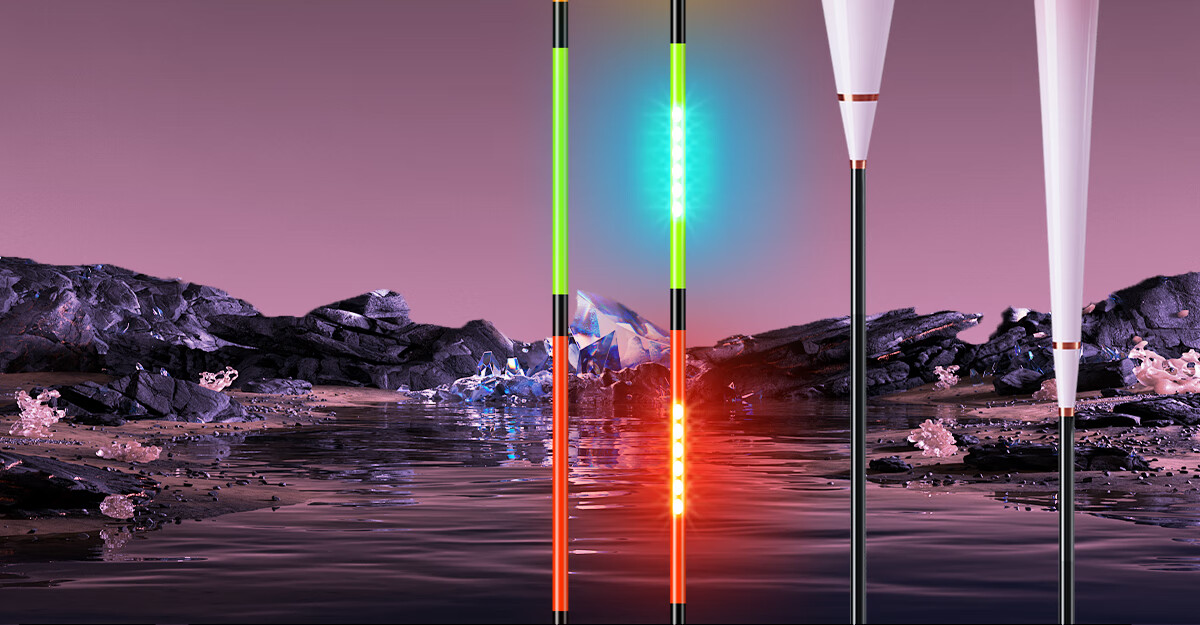 Chuanze LED Hard Tail Night Fishing Float, Carp Float, Light Bead Tail, Ultra-Bright High-Sensitivity Night Fishing Float, Bite-Sensing Color-Changing Electronic Float, EB1-2 3