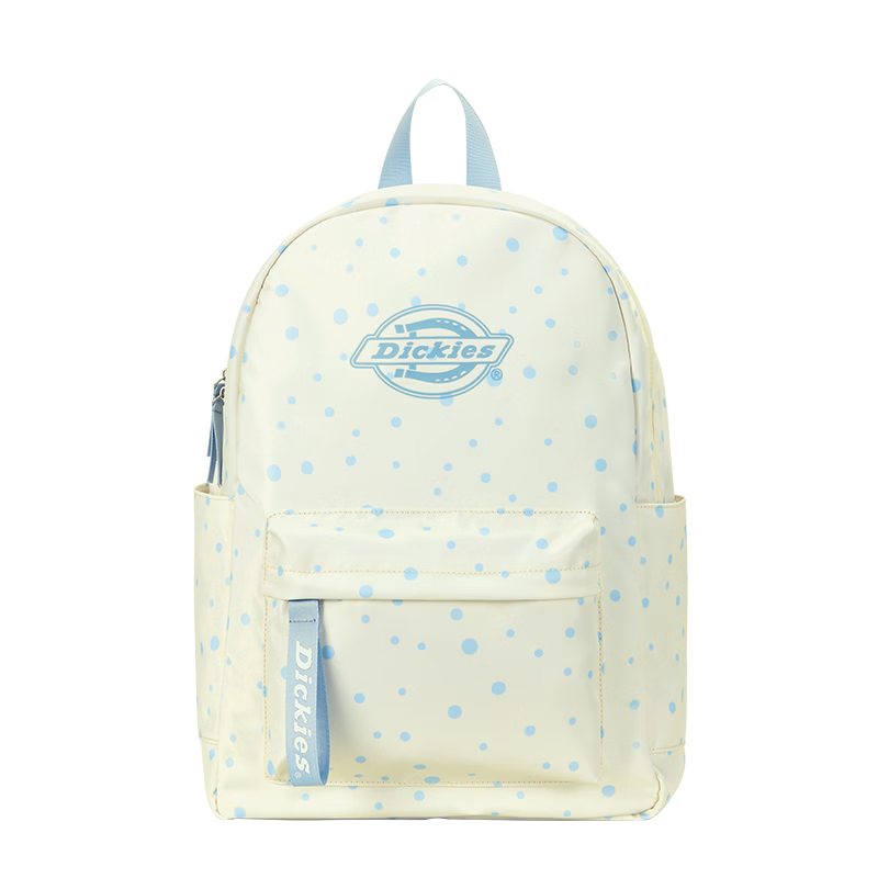 Dickies Women's Backpack Student Campus Commuter Lightweight 2026 New Fashion School Bag Large Capacity Laptop Bag Yellow Blue Polka Dot