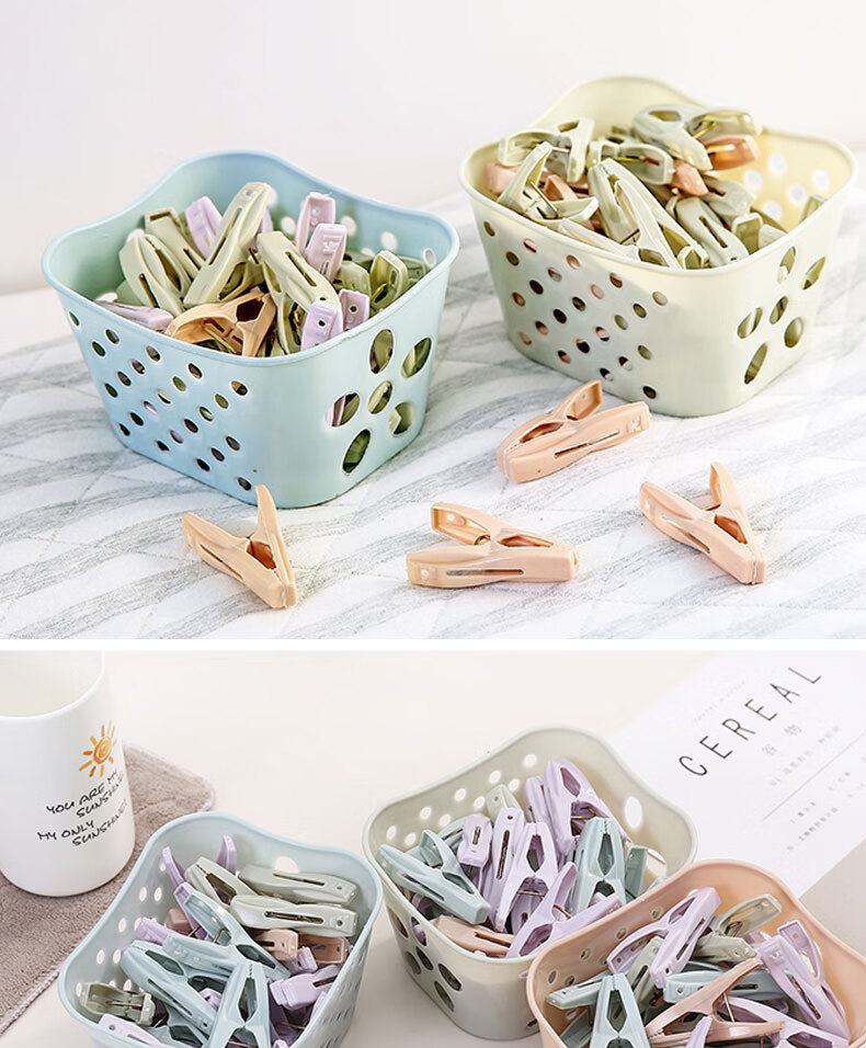 Mengtin Plastic Clothes Pegs Hangers Sheet Clips Laundry Socks Underwear Clips 30-Pack 1