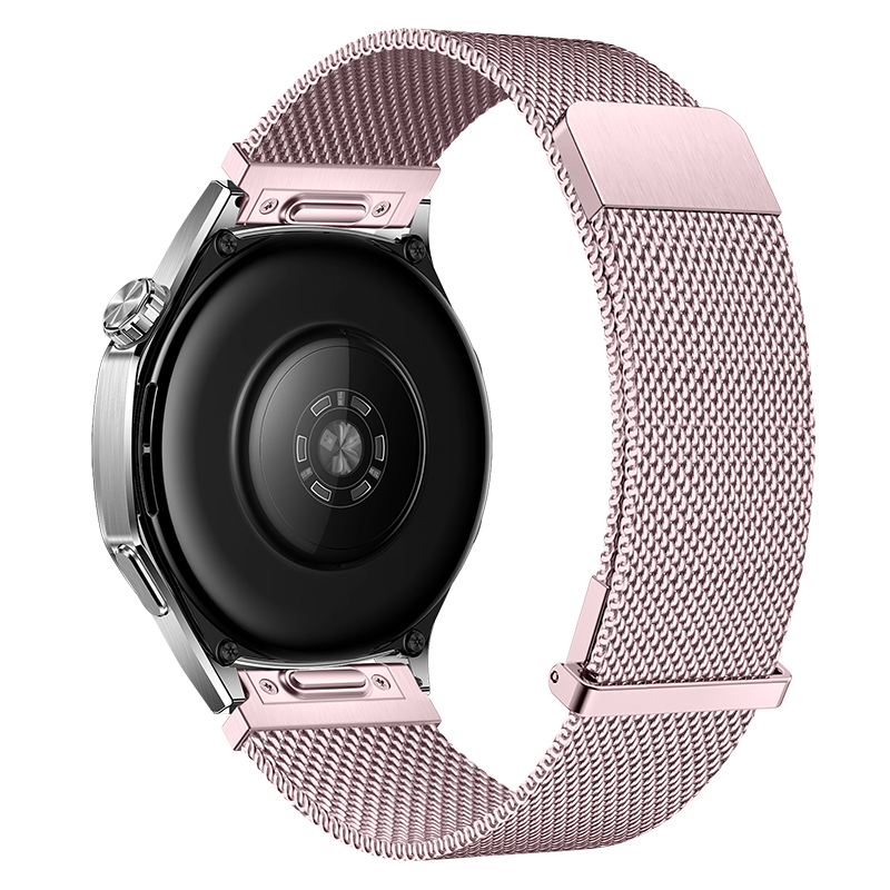 Weiqiantu Milanese Metal Strap for Huawei Watch GT3/GT2/GT3 Pro, Dual Magnetic 42/43mm Dial, 20MM Interface, Press Type, 9th Generation Pink