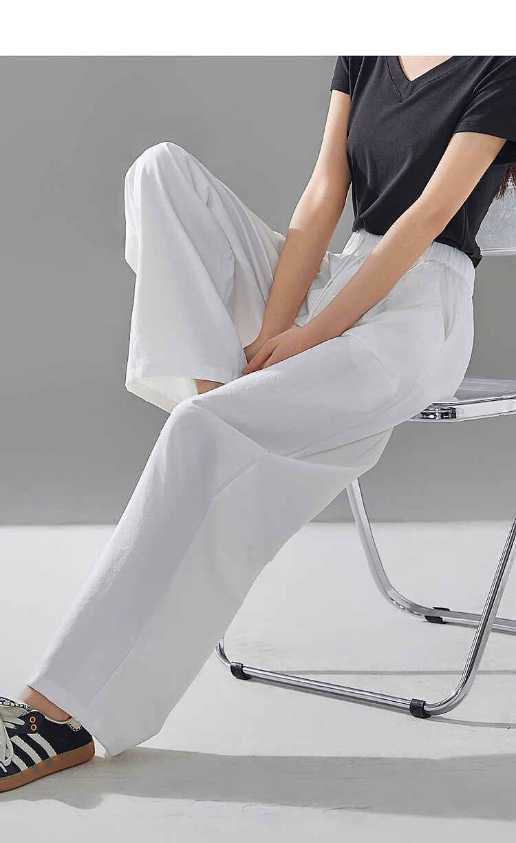 Dme [Only See The Pants Style, Not The Leg Style] Summer Slimming Tie-Waist Elastic Waist Concealing Street Wide-Leg Casual Pants Thin Style 2