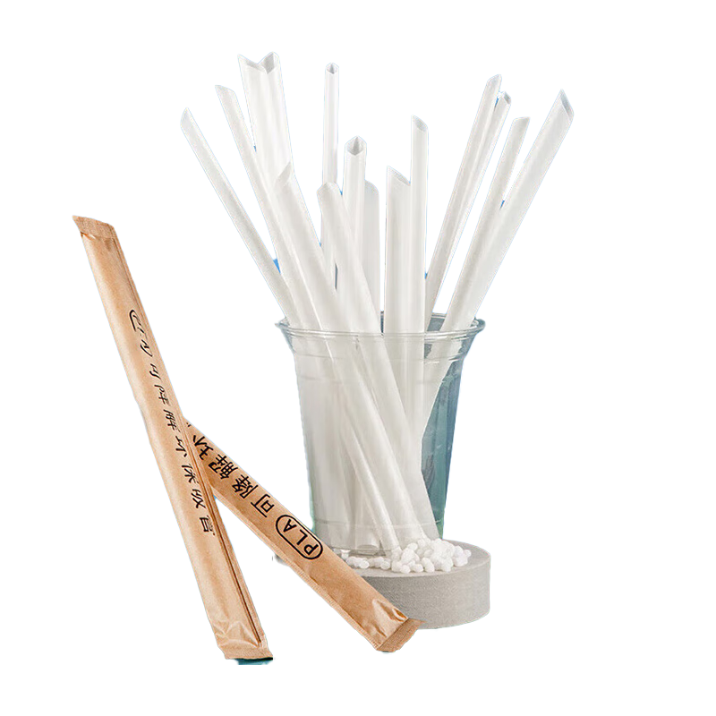 Jiamo Biodegradable PLA Straws, 100 Individually Wrapped, Heat-Resistant Straws for Juice, Drinks, And Bubble Tea