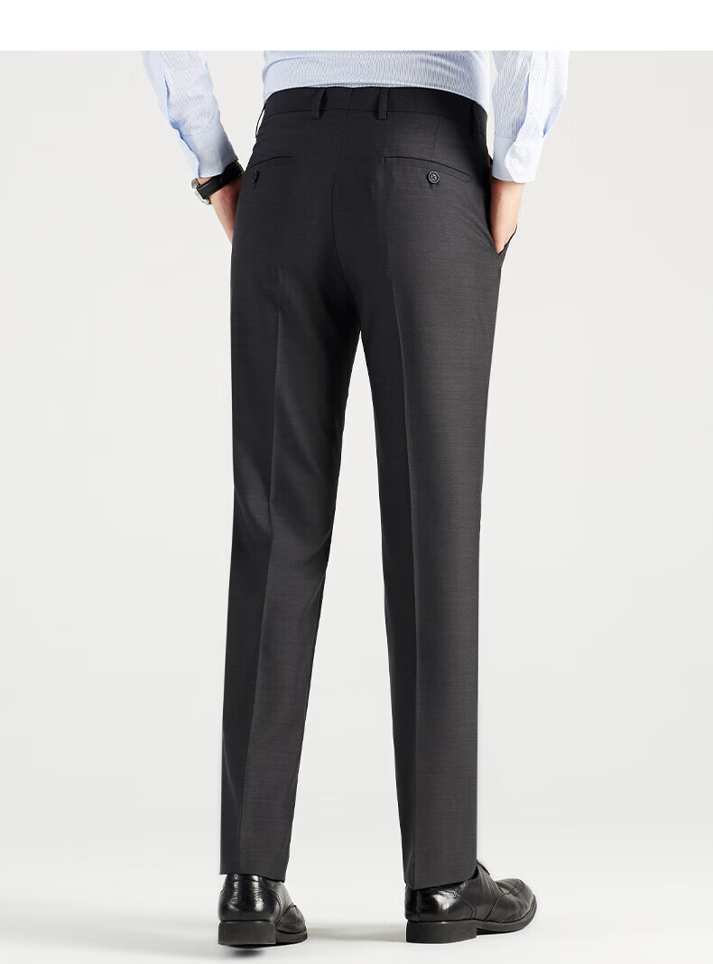ROMON Men's Four-Season Business Casual Wrinkle-Resistant Dress Pants Black 34 17