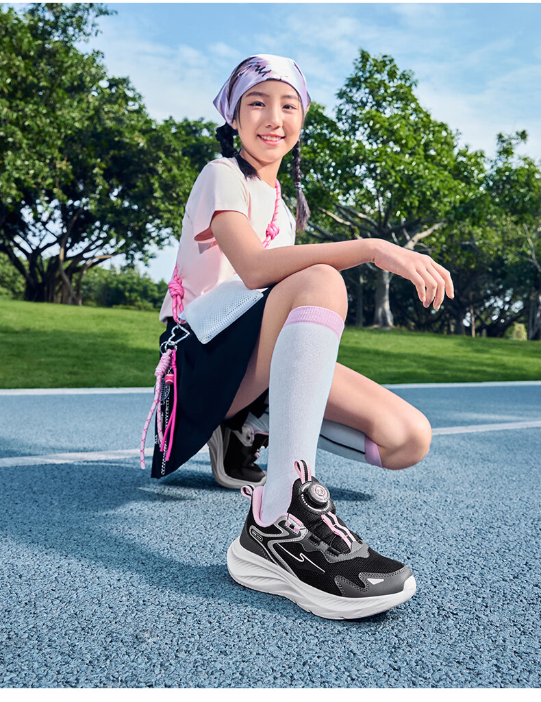 ERKE Kids Unisex Sports Shoes Children's Dial Buckle Mesh Running Shoes Microcrystalline White/Moonstone Gray Size 34 20
