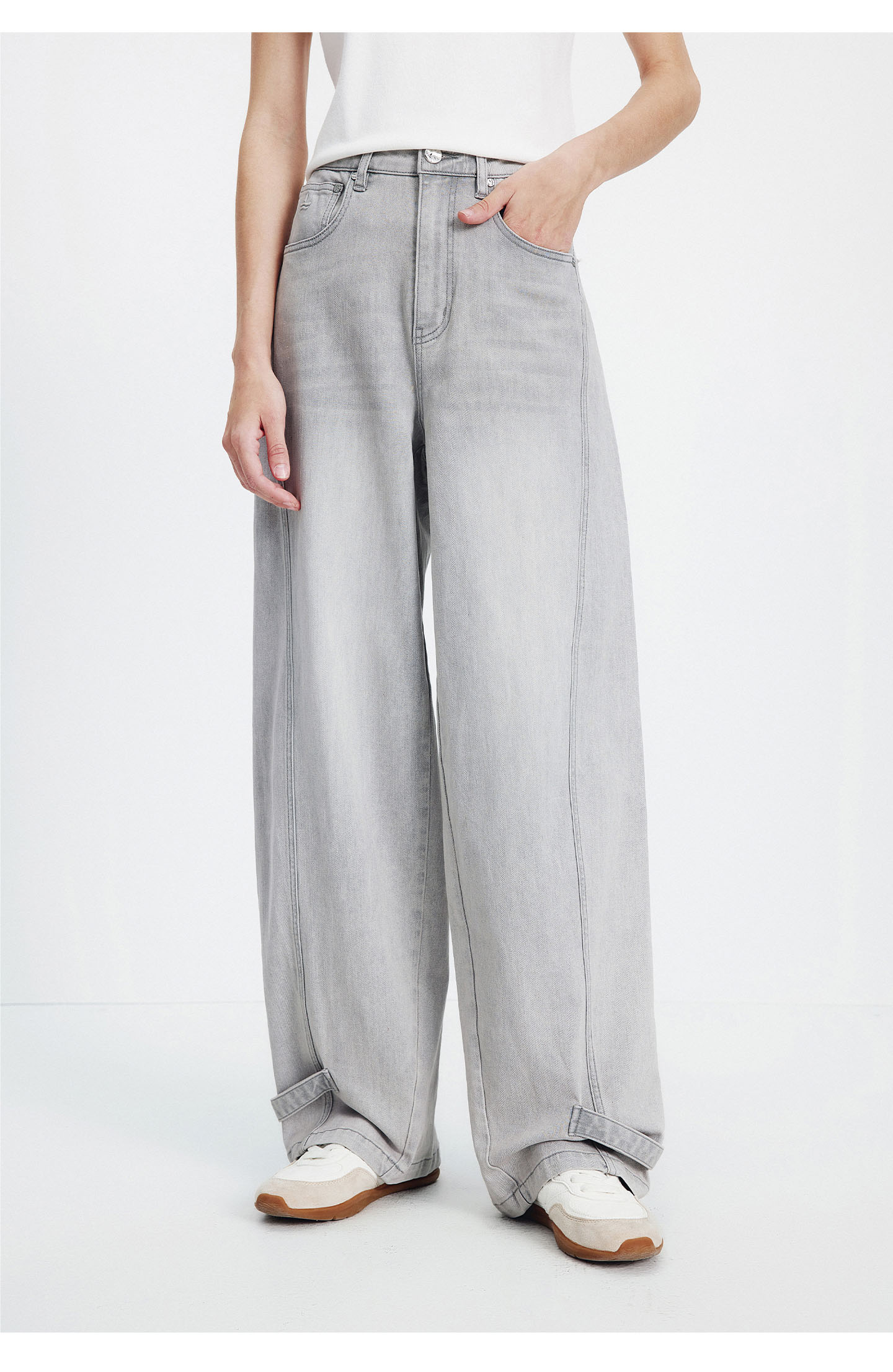 Navigare Italy Small Sailboat 26th Spring Summer New Skin-friendly Wide-leg Denim Workwear Cargo Pants 2312576503 15