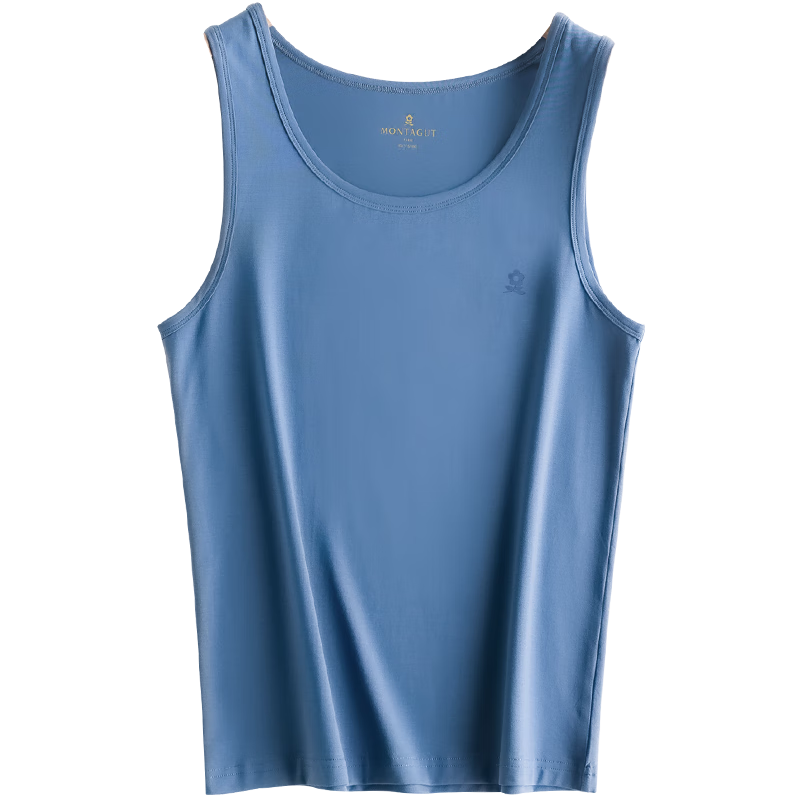 MONTAGUT Men's Solid Color Cotton Undershirt, Thin Sleeveless Tank Top, Inner Wear, Fitness Vest, Summer Undershirt