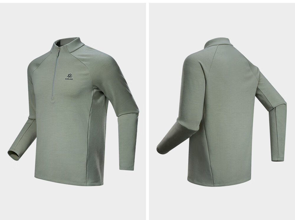 KAILAS XM4 Merino Wool Fleece Half-Zip Thermal Base Layer Anti-Static Stand Collar Sweatshirt Autumn Winter 12