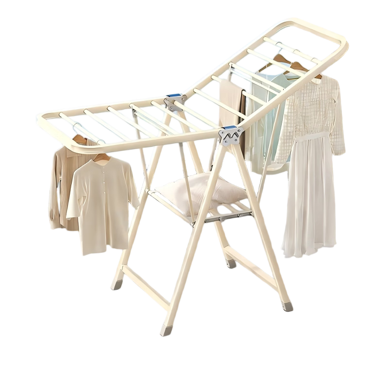 Jiajieshi Folding Floor Clothes Drying Rack Indoor Clothes Hanger Balcony Quilt Drying Rack 1.4m White