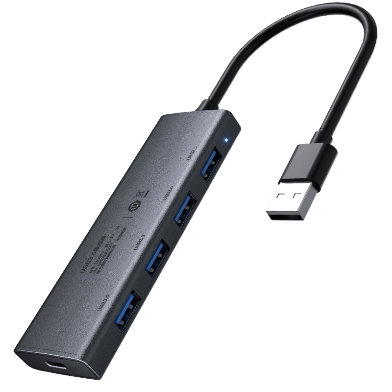 Deli USB 3.0 Docking Station 4-Port High-Speed Hub External USB Interface Converter for PC Laptop MG300