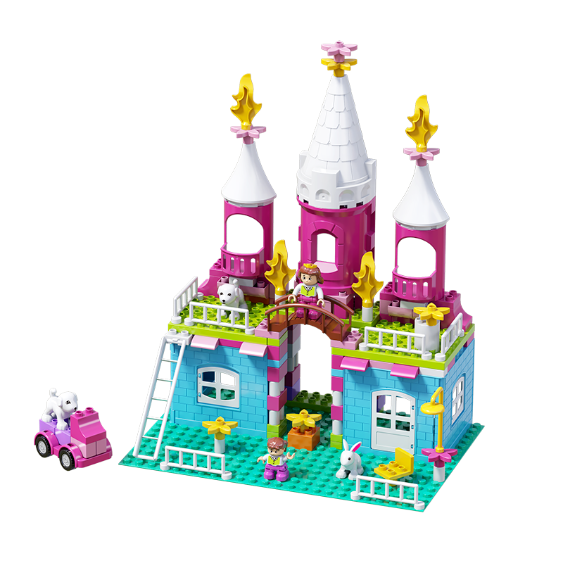 Hushi Little Treasure Castle Building Blocks Compatible with LEGO, Large Particles for Children Ages 3-6, Non-Chewable, New Year, Christmas Gift for Girls