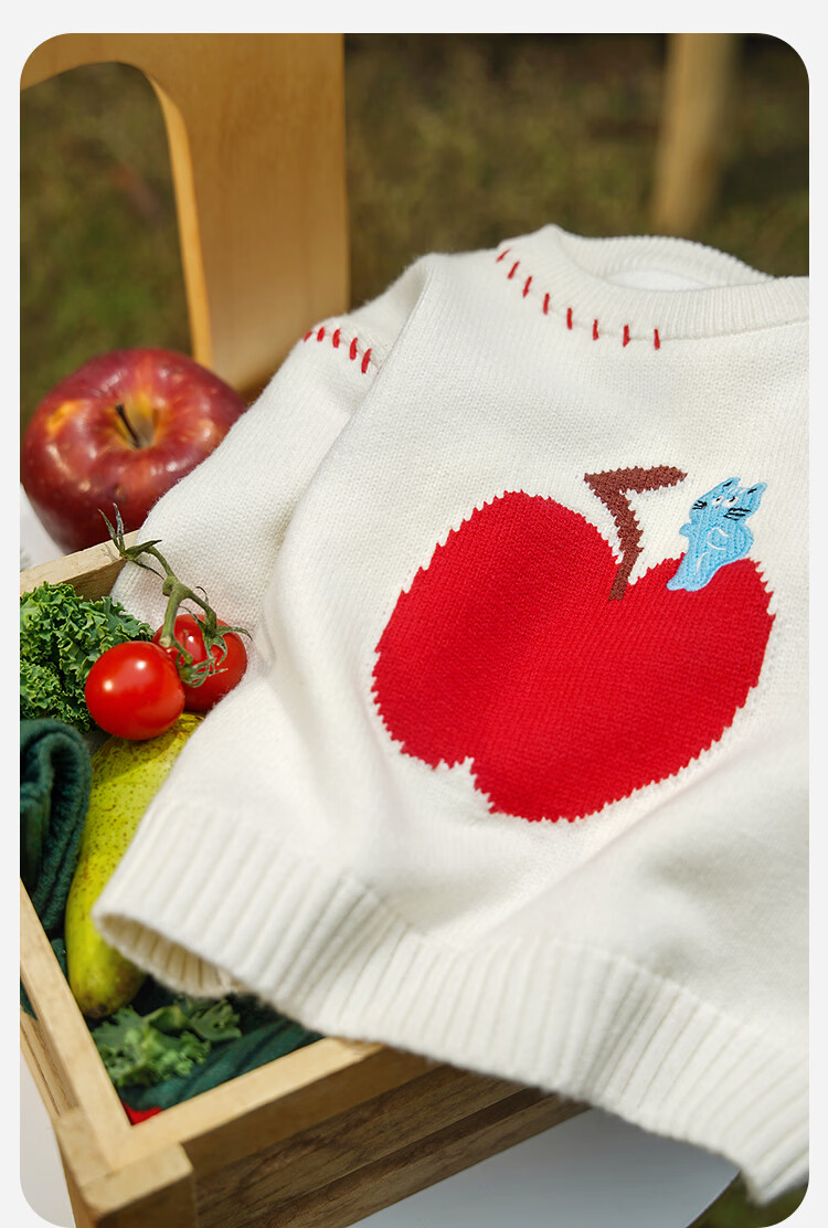Minibala Kids Baby Sweater 2025 Winter Pure Cotton Lining Cute Animal Pattern Red Christmas Sweater 1