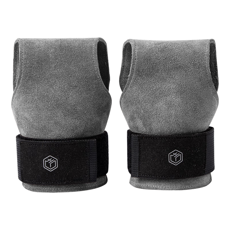 JD Jingzao Deadlift Support Straps Pull-up Fitness Grip Leather Palm Protection Wrist Wraps Gray
