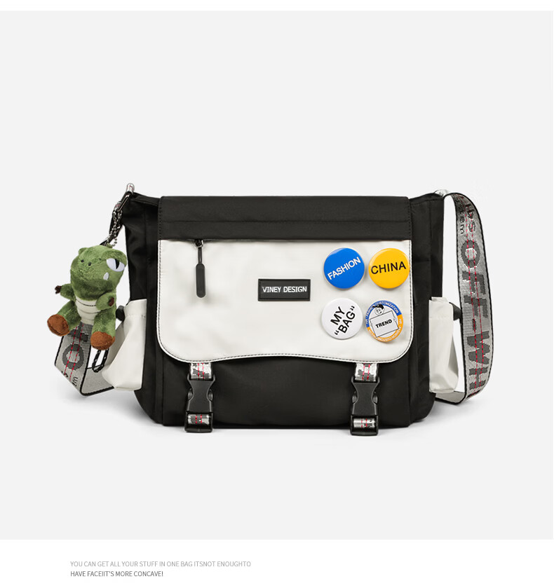 Viney Men's Casual Sports Crossbody Bag Fashion Trendy Japanese Messenger Bag Large Capacity Multifunctional Canvas Bag 12