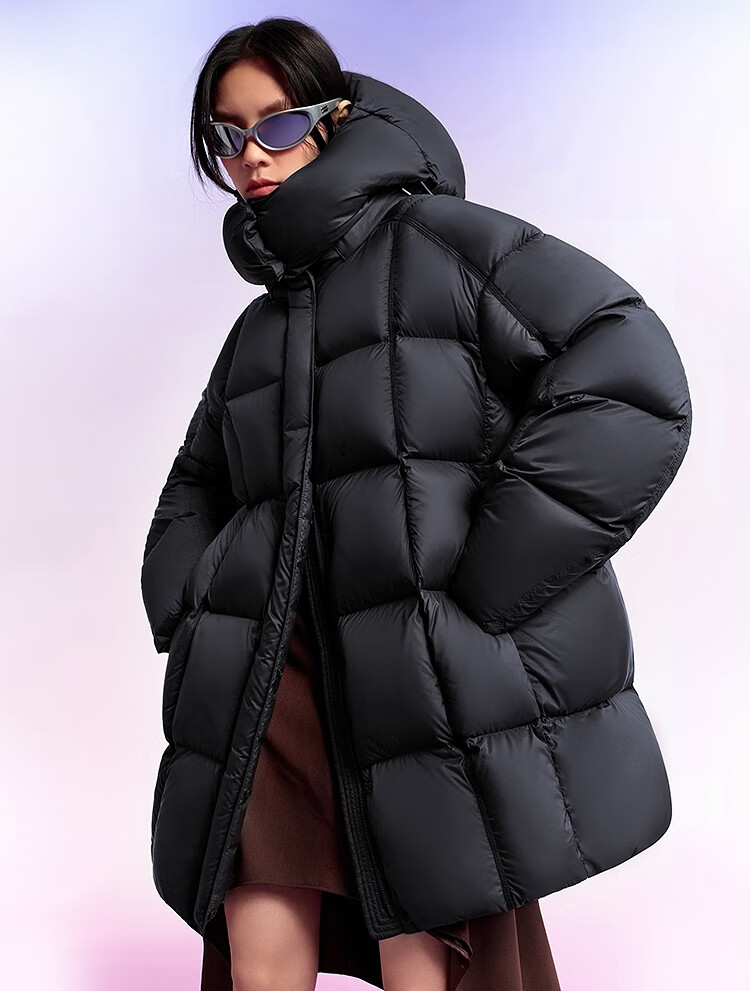 BOSIDENG 25-Year Winter Puff Down Jacket Women 90% Down Thickened Hooded Loose Mid-Length Lazy Style Coat 5