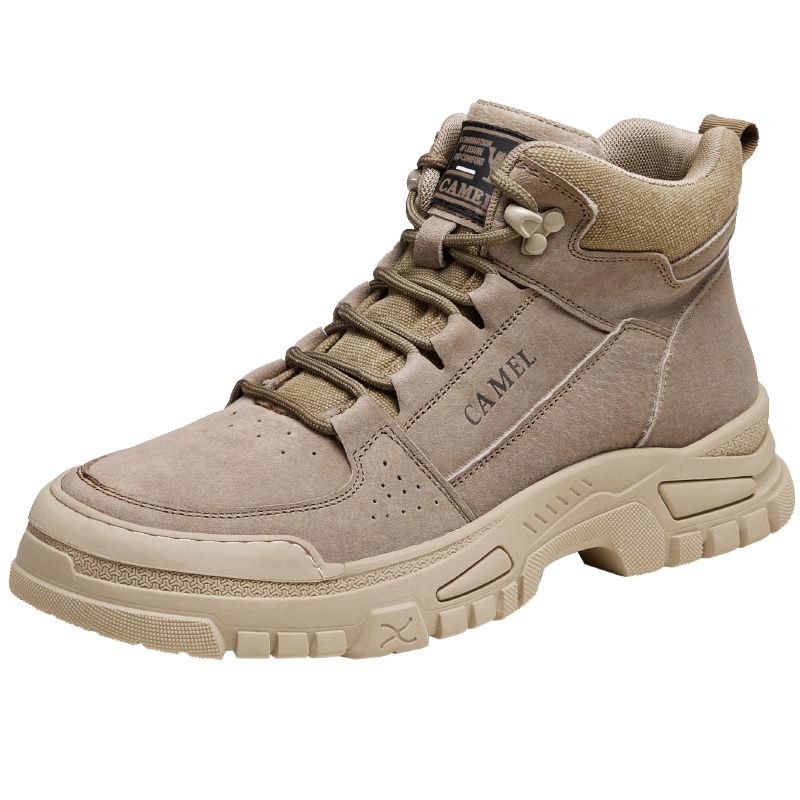 CAMEL Men's Martin Boots, Autumn And Winter Outdoor Versatile Sports Casual Retro Work Shoes, GE12235362, Khaki, Size 41
