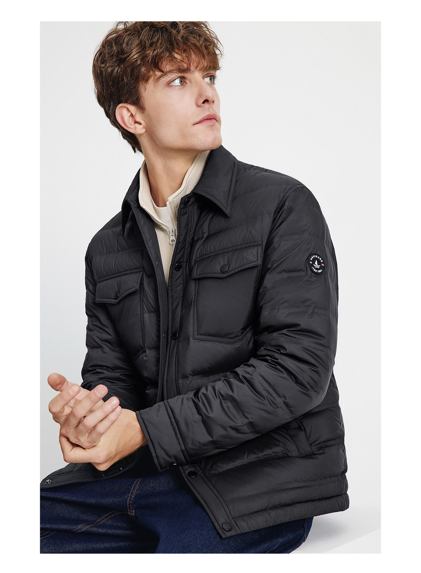 Navigare Italian Small Sailboat 25 New Classic Men's Down Jacket Lightweight Warm Goose Down Coat 1331605501 18