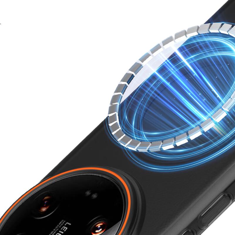 Защитный чехол Baozou для Xiaomi 14 Ultra, противоударный, магнитный, матовый, полупрозрачный, легкий, тонкий, простой, контрастный цвет, жесткий корпус, защита от отпечатков пальцев, износостойкость, черный