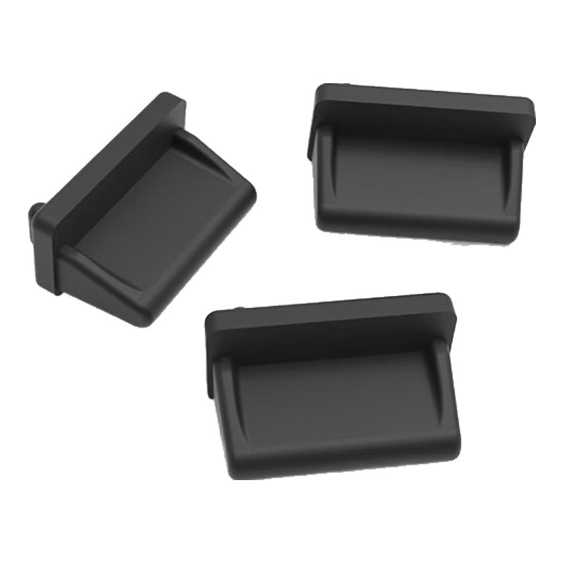 Hengrui Stone USB Silicone Dust Plug Cap Laptop Desktop Computer Port Cover Power Bank Car Universal Black 100pcs