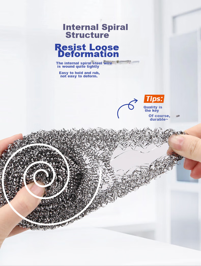 Huizao Steel Wool Pot Scrubber, Large Size 40g, Dish Washing, Low Shedding, 12 Pieces, Stainless Steel Cleaning Iron Wool Brush, Pot Cleaning Tool 4