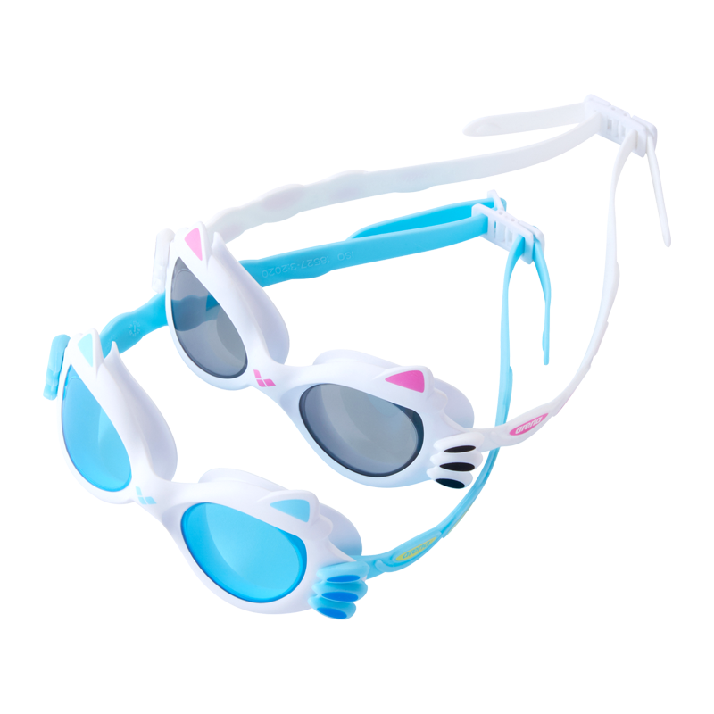 Arena Children's Swimming Goggles, Cute Cartoon Amusement Park Cat Design, High-Definition Anti-Fog Non-Coated Sports Leisure Swimming Goggles