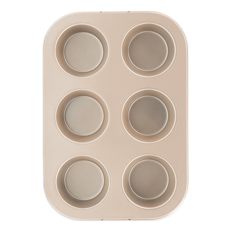 FOR BAKE, Double-Sided Golden Non-Stick Cake Pan, Mini Muffin Tin, Carbon Steel 6-Row Muffin Pa
