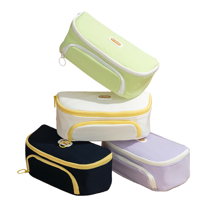 M&G HiPack Extra Large Capacity Pencil Case Stationery Box Pencil Bag for Boys and Girls Students Thickened Magnetic Closure Off-White