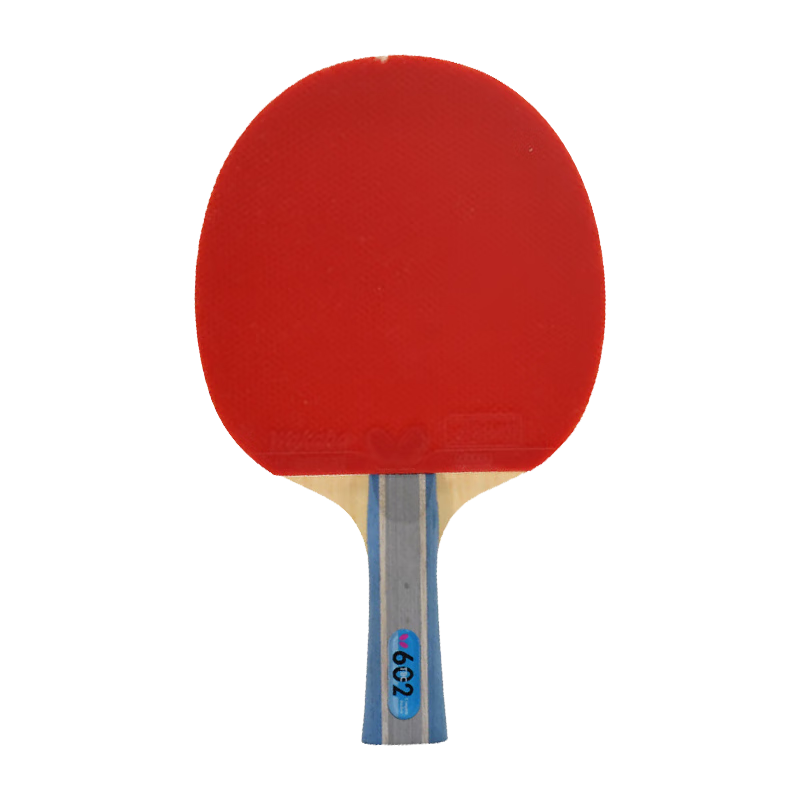 Butterfly Six Star Table Tennis Racket Horizontal Handle Double-Sided Inverted Rubber Pure Wood Blade 602 Finished Single Piece with Racket Case