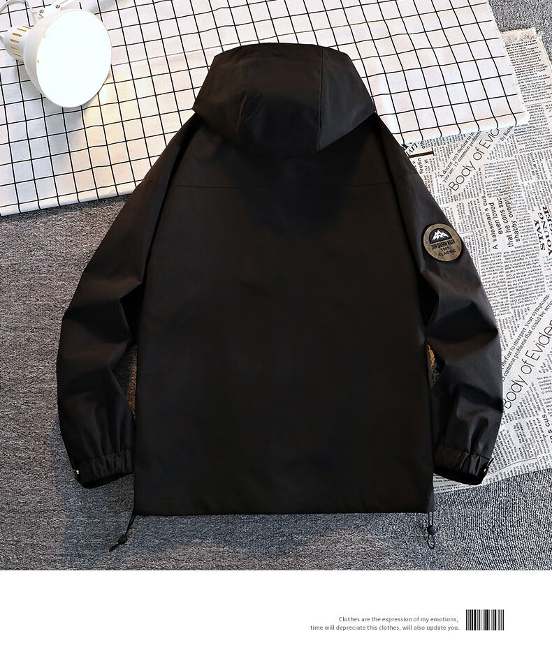 NASA MARVEL Men's Thickened Cotton Jacket Autumn Winter Fleece Lined Warm Windproof Coat Black Fleece XL 18
