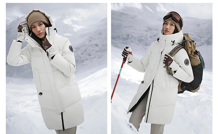 BOSIDENG 25 Years Extreme Cold Goose Down Women's Winter Thickened Hooded Mid-Length Warm Mall Same Style Down Jacket 5
