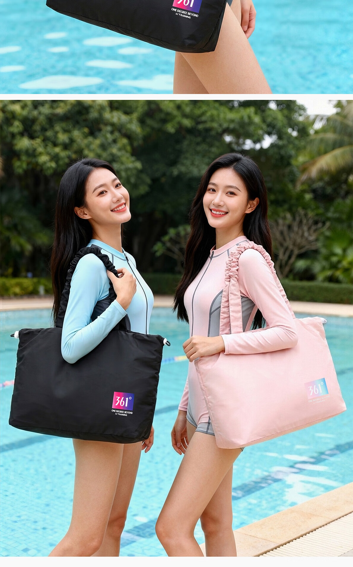 361° Women's Swimming Bag Wet and Dry Separation Storage Gym Sports Training Lightweight Large Capacity Travel Beach Bag 11