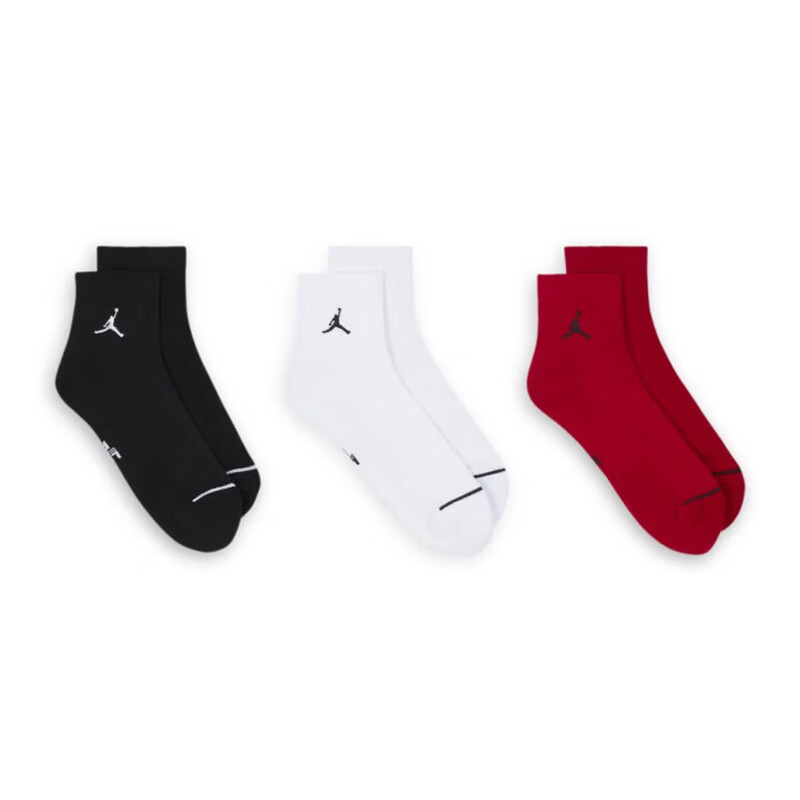 NIKE Unisex Quick-Dry Breathable Sports Socks Short Socks 3-Pack DX9655-902 Black L