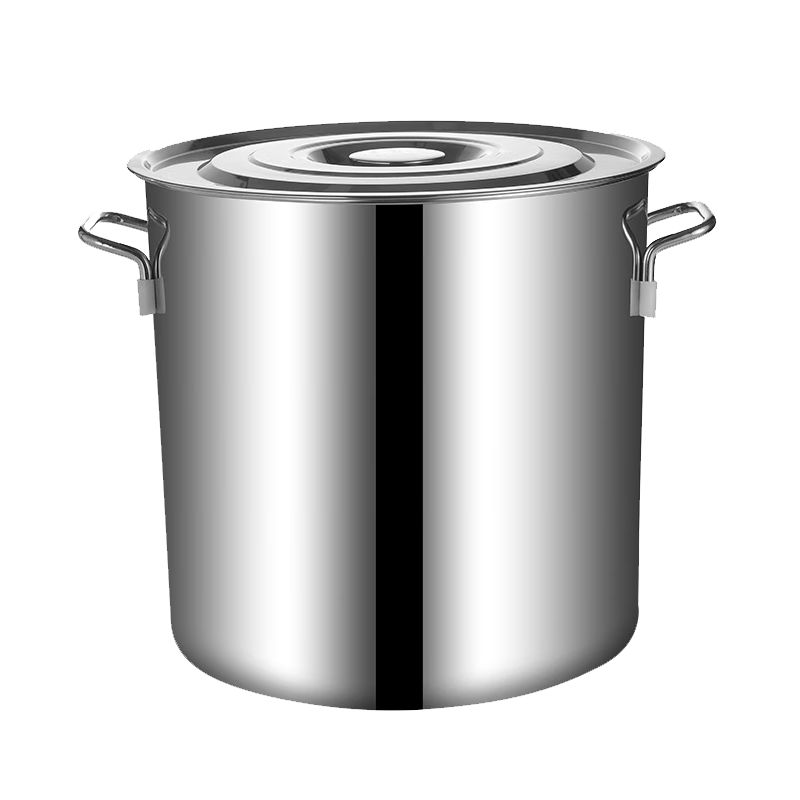 Universal 304 Stainless Steel Commercial Large Soup Pot 36x23cm with Lid Stewing Pot Round Bucket Rice Bucket Braised Meat and Marinade Bucket Canteen Oil Bucket