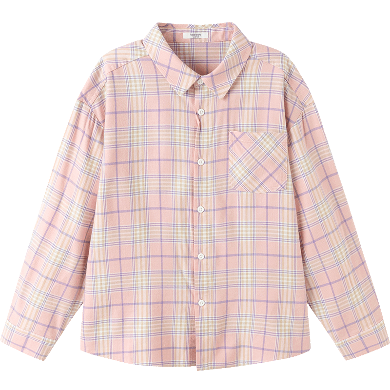 Balabala Kids Long Sleeve Shirt Baby Clothes Boys Girls 2026 New Spring Plaid Shirt Jacket
