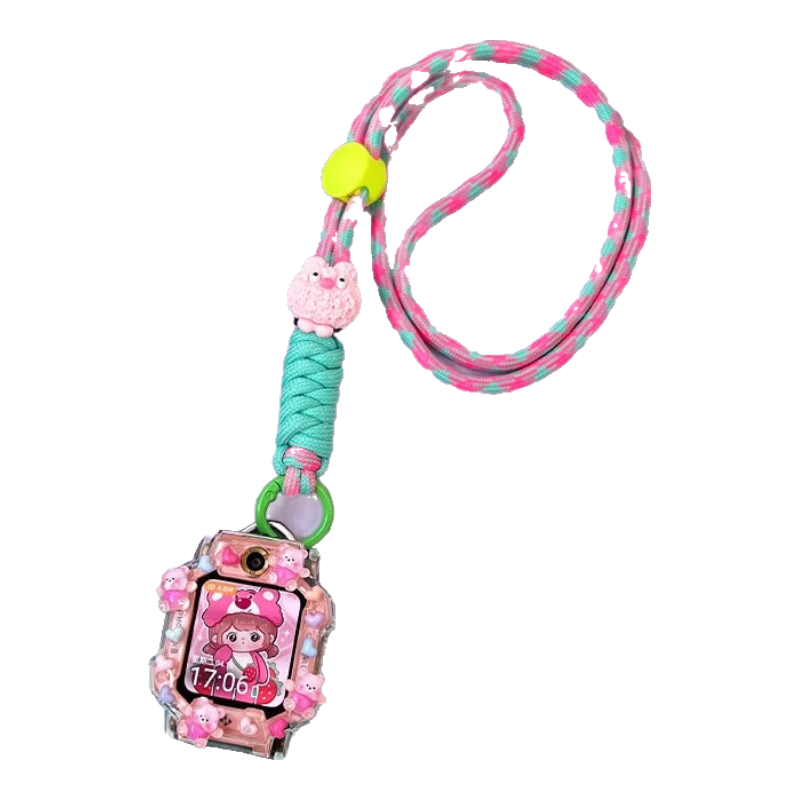 Iboann Compatible Watch Strap for Xiaotianc Z11 Smartwatch, Phone Watch Lanyard for Z10/Z9/Z8A Youth Edition Z7S Cute Monster Design, Braided Neck Strap for Children, Primary And Secondary School Students, Shockproof Accessory
