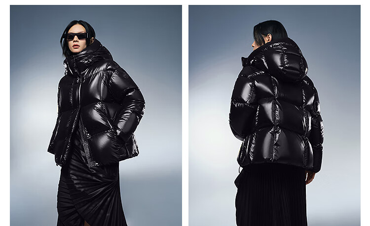 BOSIDENG 25 Years Puff Down Jacket Women's Winter Goose Down Thickened Hooded Loose Short Fashion Warm Coat 4