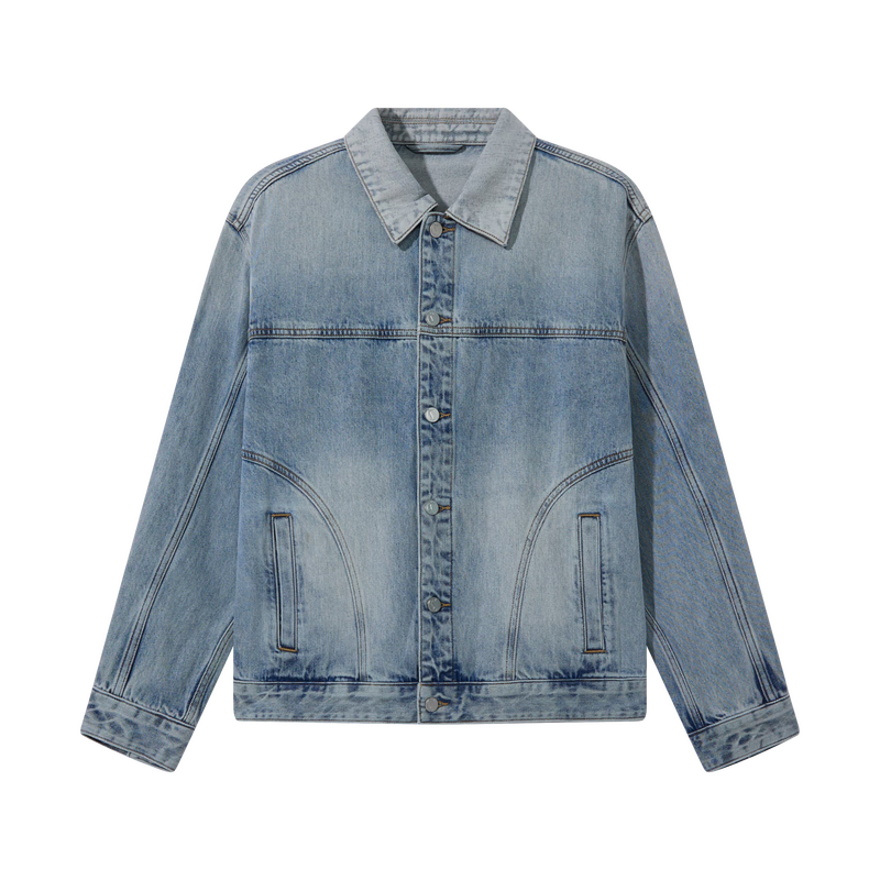 CABBEEN Vintage Blue Denim Jacket Men Fashion Urban 2026 Spring Structured Stylish Denim Jacket