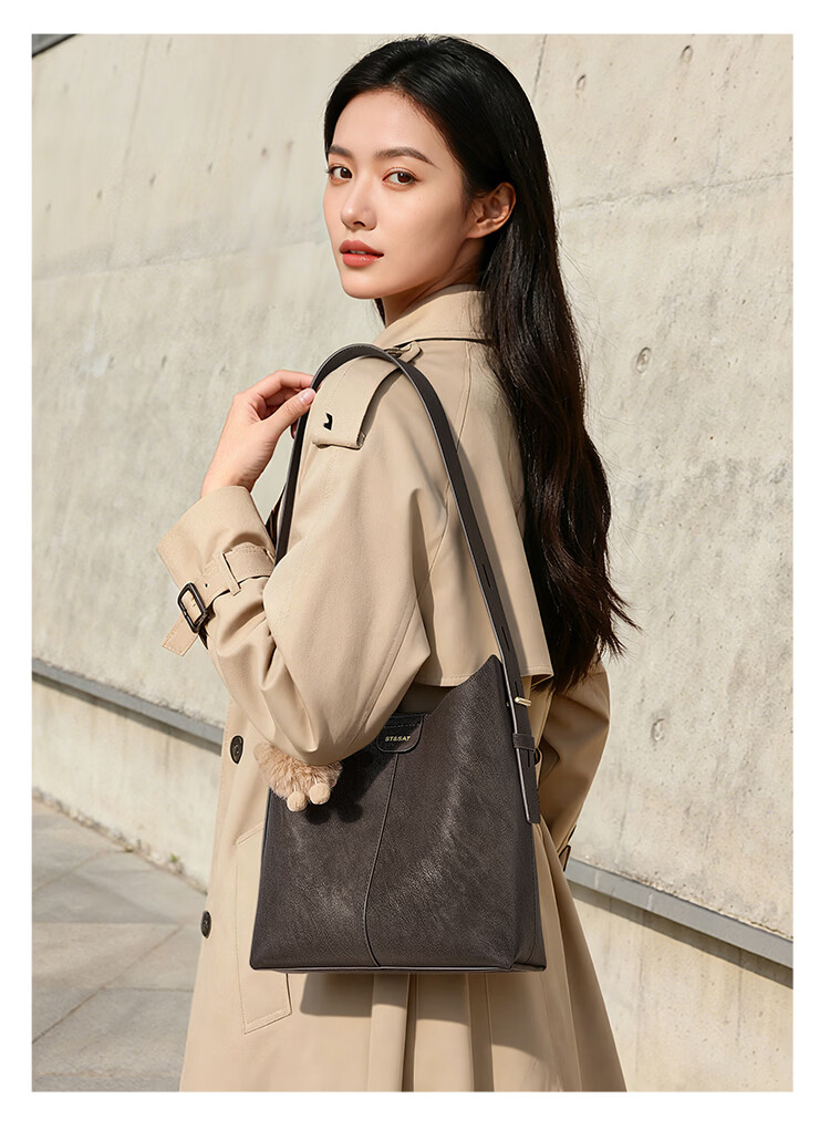 St&Sat Women's Casual Large-Capacity Commuter Shoulder Crossbody Bag, Underarm Bag, Bucket Bag, 520 Gift 15
