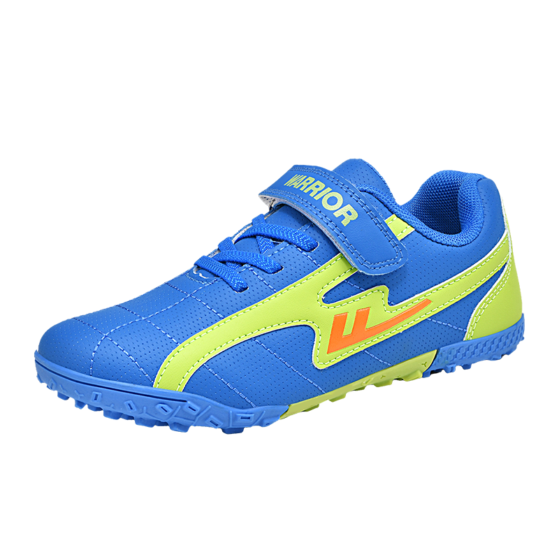 Huili Soccer Shoes with TF Turf Studs And Velcro, Slip-On for Men, Women, Children And Students, for School And Grass Fields, Model 595, Size 31, Blue-Gree