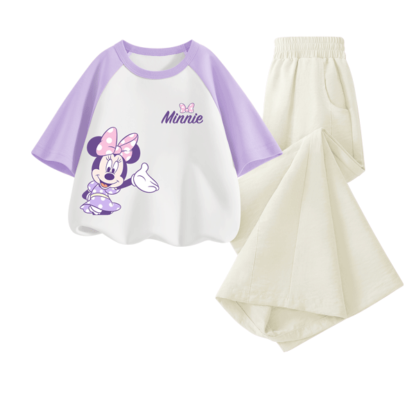 Disney Girls' Casual Set 2026 Summer New Popular Kids Clothing Cute Versatile Outfit