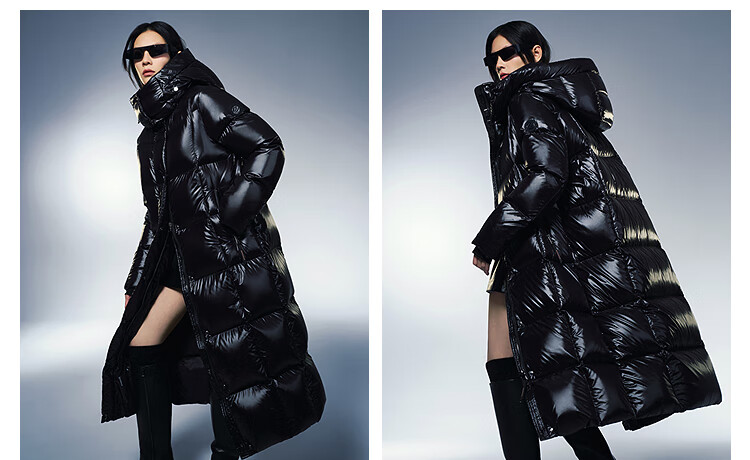 BOSIDENG 25 Years Puff Down Jacket Women's Winter Goose Down Thickened Detachable Hood Loose Oversized Long Lazy Style Coat 4