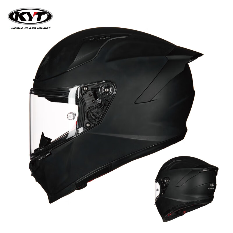 KYT Official Genuine Imported Full-Face Motorcycle Helmet Four-Season Windproof Racing Helmet Solid Matte Black ST-04XL