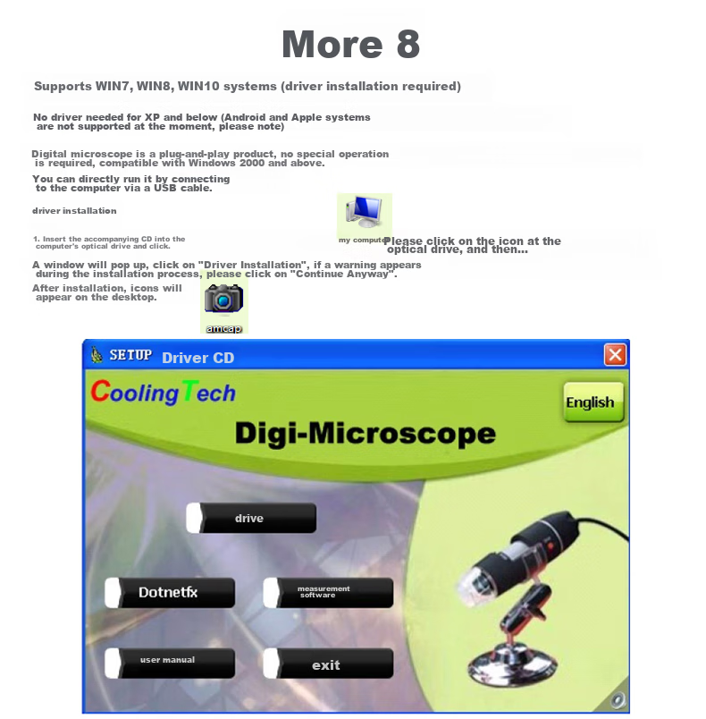MIXOUT Digital Microscope, 500x Magnification, High-Definition Portable Electronic Magnifier, USB Connected to Computer for Measurement 8