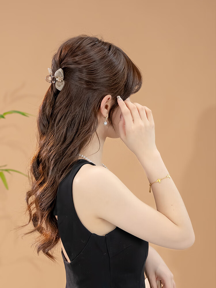 CHIMERA Mesh Half-Up Hair Claw Clip Gentle Atmosphere Bowknot Shark Clip Birthday Gift for Women 1