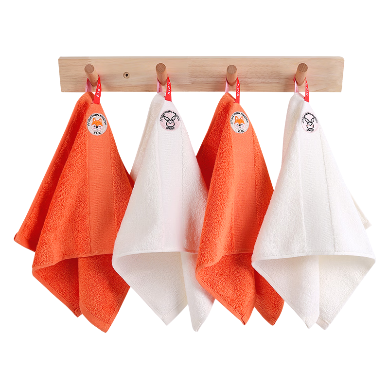 Grace 7A Antibacterial Children's Towels 4-Pack Pure Cotton Soft Face and Bath Towels Household Absorbent Quick-Dry Unisex Cotton Towels