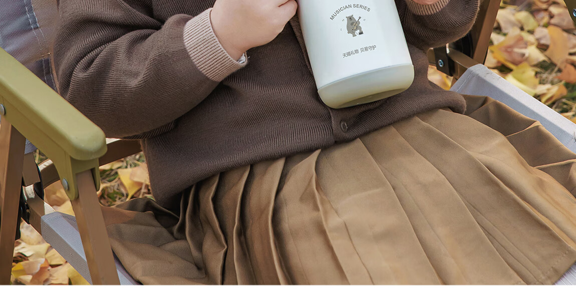 Beiyi Musician Children's Insulated Straw Cup Large Capacity Baby Anti-Choke Water Bottle 316L Stainless Steel 34
